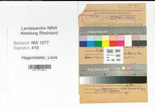 Entnazifizierung Louis Hagemeister , geb. 16.03.1894 (Polizist)