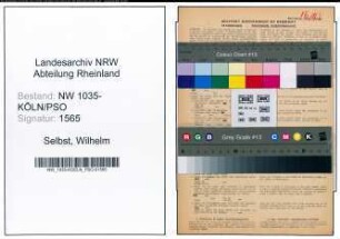 Entnazifizierung Wilhelm Selbst , geb. 11.04.1897 (Schlosser)
