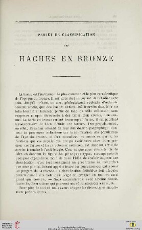 N.S. 13.1866: Projet de classification des haches en bronze