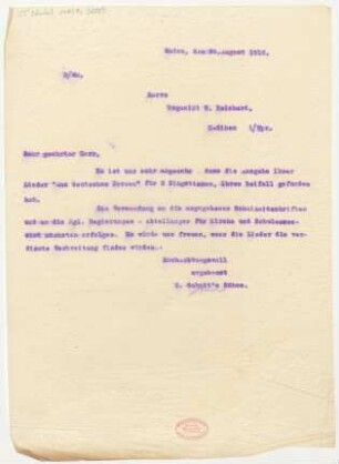 Brief an Wilhelm Reinhard : 24.08.1916