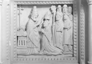 Petrus als Papst krönt einen Bischof