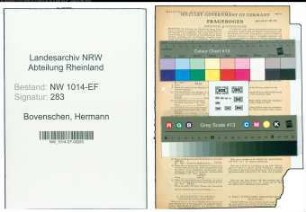 Entnazifizierung Hermann Bovenschen , geb. 11.08.1896 (Haendler)