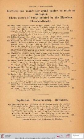 Equitation. Horsemanschip. Reitkunst (Nr. 188 - 196)