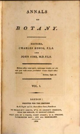 Annals of botany. 1. 1805