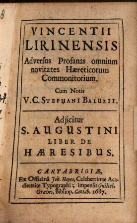 Adversus profanas omnium novitates haereticorum Commonitorium