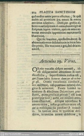 Articulus 19. verus [& falsus]