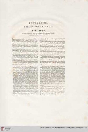 Parte prima: Esposizione storica