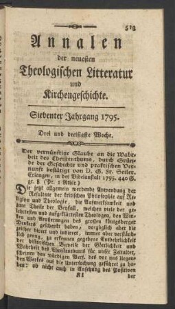 Drei und dreißigste Woche