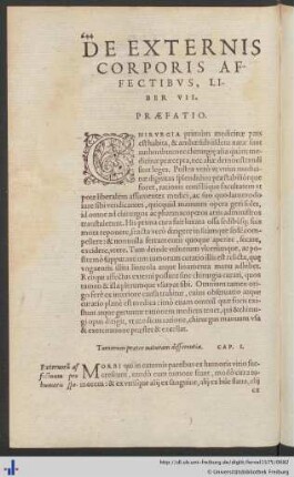 Liber VII. De Externis Corporisu Affectibus.
