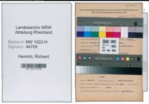 Entnazifizierung Richard Henrich , geb. 05.01.1914 (Bahnbeamter)