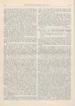 136-137 [Rezension] Rohr, Ignaz, Paulus und die Gemeinde von Korinth