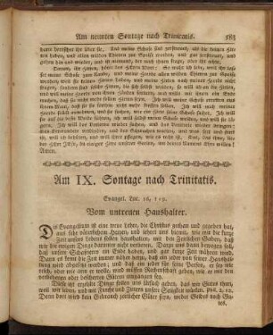 Am IX. Sonntage nach Trinitatis. - Am XI. Sonntage nach Trinitatis.