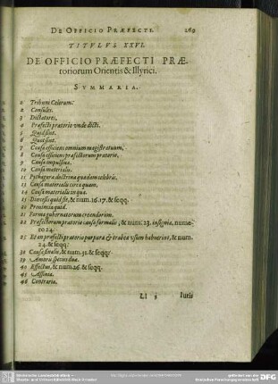 Titulus XXVI. De Officio Praefecti Praetoriorum Orientis & Illyrici