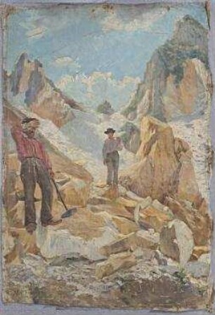 Marmorbrüche in Carrara (Skizze zum Bild)