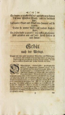 Gebät nach der Predigt