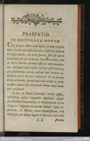 Praefatio In Editionem Novam