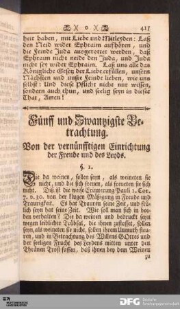 Fünff und Zwanzigste Betrachtung.