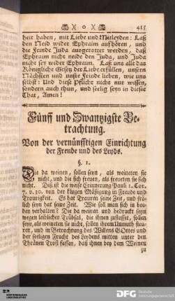 Fünff und Zwanzigste Betrachtung.