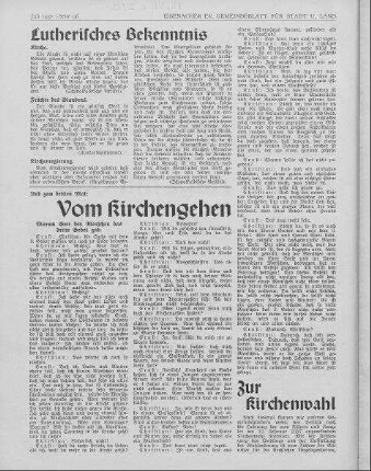 Zur Kirchenwahl