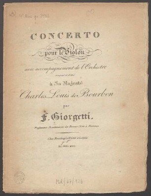 Concerto pour le violon avec accompagnement de l'orchestre