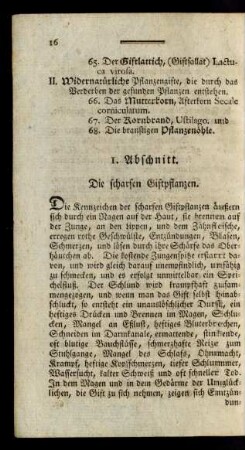 I. Abschnitt. Die scharfen Giftpflanzen.