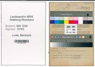 Entnazifizierung Bernhard Lunte , geb. 21.07.1915 (Koch)
