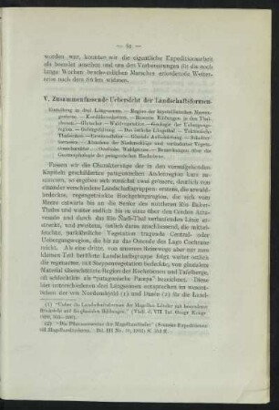 V. Zusammenfassende Uebersicht der Landschaftsformen.