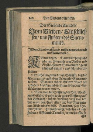 Der Siebende Artickel/