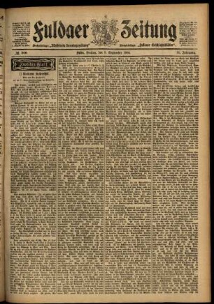 Zweite Ausgabe vom Freitag, den 09. September 1904.