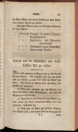Etwas von der nützlichsten und wohlfeilsten Art zu reisen