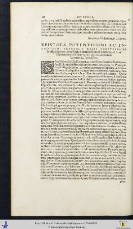 Epistola Emanuelis regis Portugalliae ad Leonem X. Pont. Max. de victoriis habitis in India et Malacha etc.