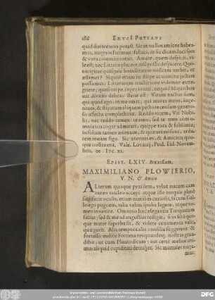 Epist. LXIV. Bruxellam. Maximiliano Plowierio, V. N. & Amico.