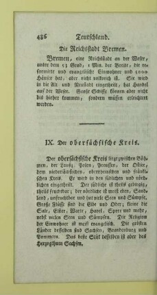 IX. Der obersächsische Kreis