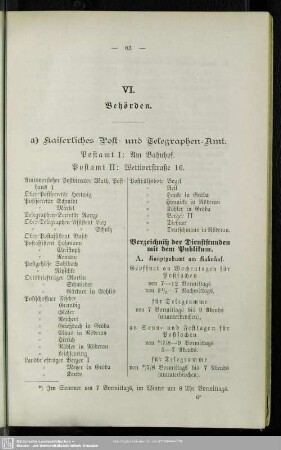 VI. Behördenverzeichnis : Behörden