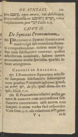 Caput II. De Syntaxi Pronominum