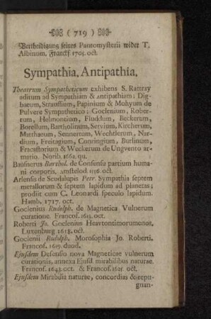 Sympathia. Antipathia.