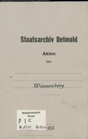 Belegakten zum Heiratsregister der katholischen Gemeinde Wünnenberg, Kreis Büren (1811-1813)