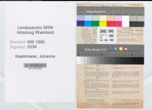 Entnazifizierung Johanna Kaemmerer, geb. 16.01.1899 (Buerogehilfin)