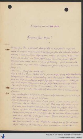 Brief von Fritz Noetling an ... Hoyer