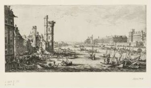 Ansicht des Louvre, Blatt 1 der Folge "Zwei große Ansichten von Paris"