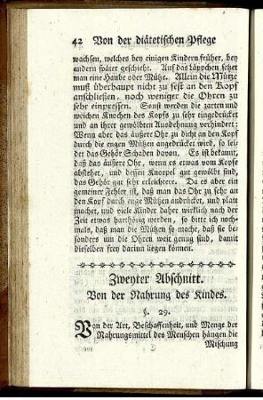Zweyter Abschnitt. Von der Nahrung des Kindes.