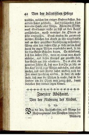 Zweyter Abschnitt. Von der Nahrung des Kindes.