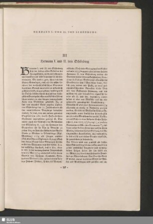 III Hermann I. und II. von Schönburg