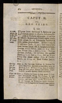 264-334, Caput II. De Deo Trino.
