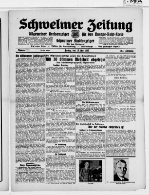 Schwelmer Zeitung : allgemeiner Kreisanzeiger für den Ennepe-Ruhr-Kreis : Schwelmer Stadtanzeiger