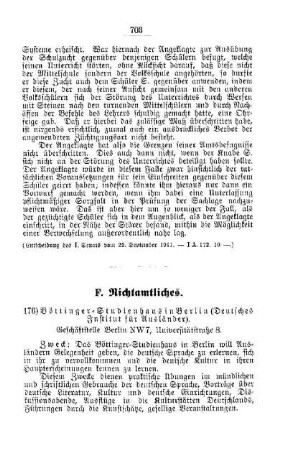 Böttinger-Studienhaus in Berlin (Deutsches Institut für Ausländer) : [F. Nichtamtliches]