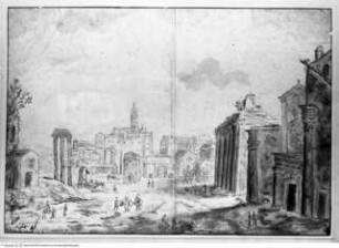 Vedute des Forum Romanum gegen das Kapitol