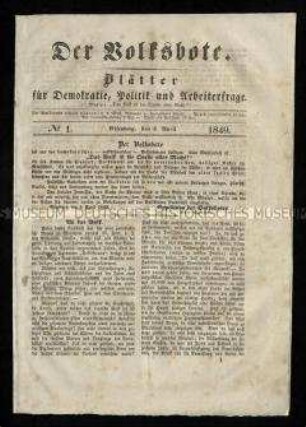 Der Volksbote. 1849