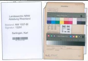 Entnazifizierung Karl Sartingen , geb. 15.07.1901 (Stadtinspektor)