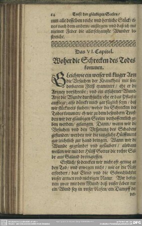 Das VI. Capitel. Woher die Schrecken des Todes kommen